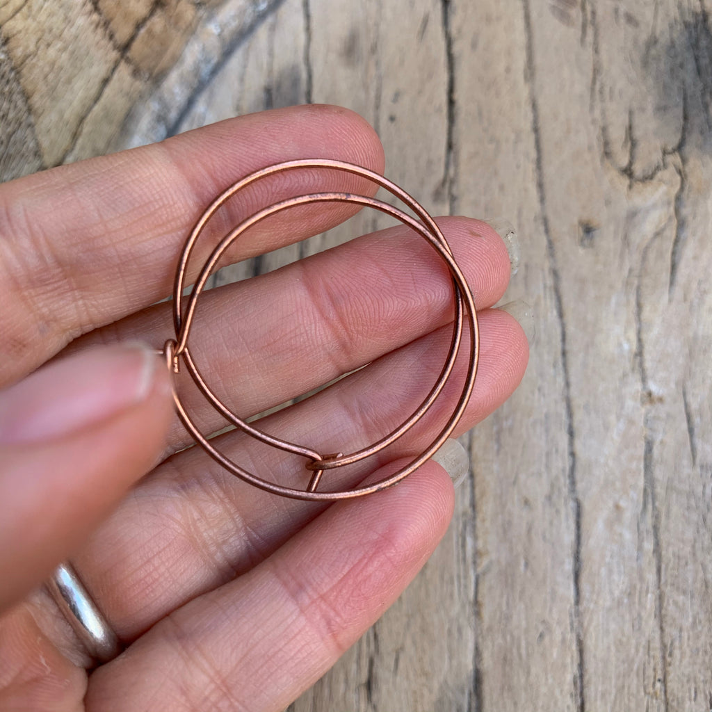 Copper hoop earrings