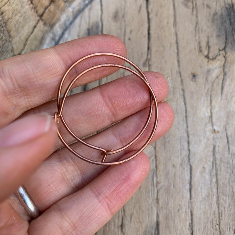 Copper hoop earrings