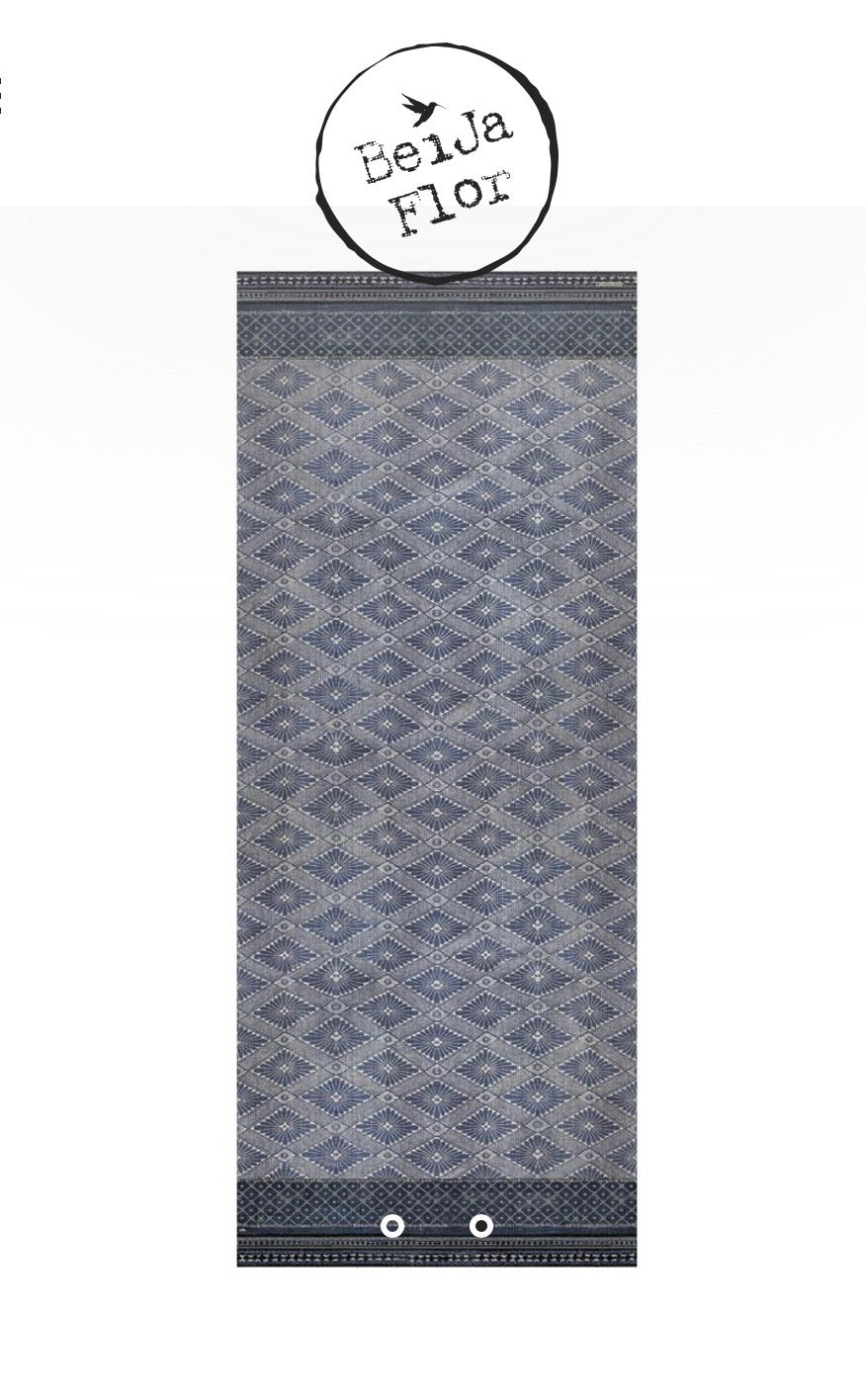 Beija Flor Royal Indigo Diamond Vinyl Floor Mat