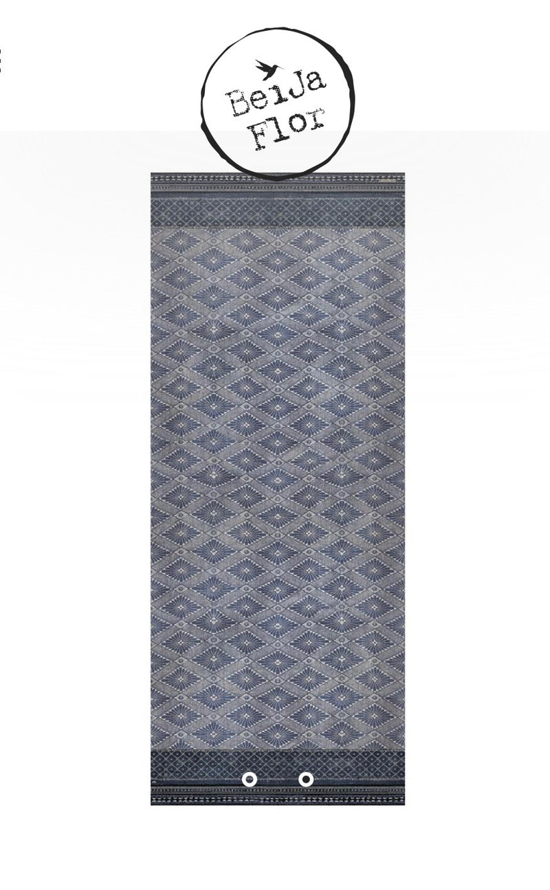 Beija Flor Royal Indigo Diamond Vinyl Floor Mat