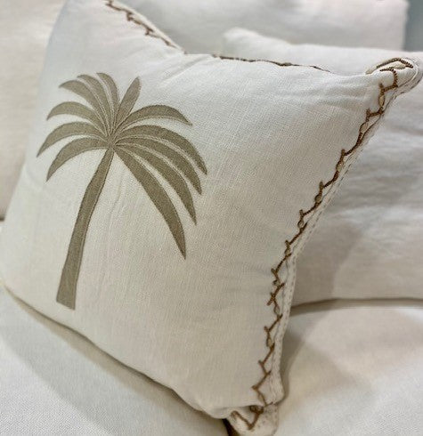 Indian Linen Palm Cushion, Square