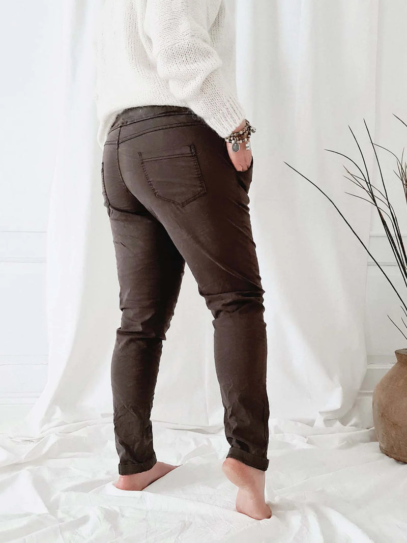 Casual Tencel Joggers - Espresso